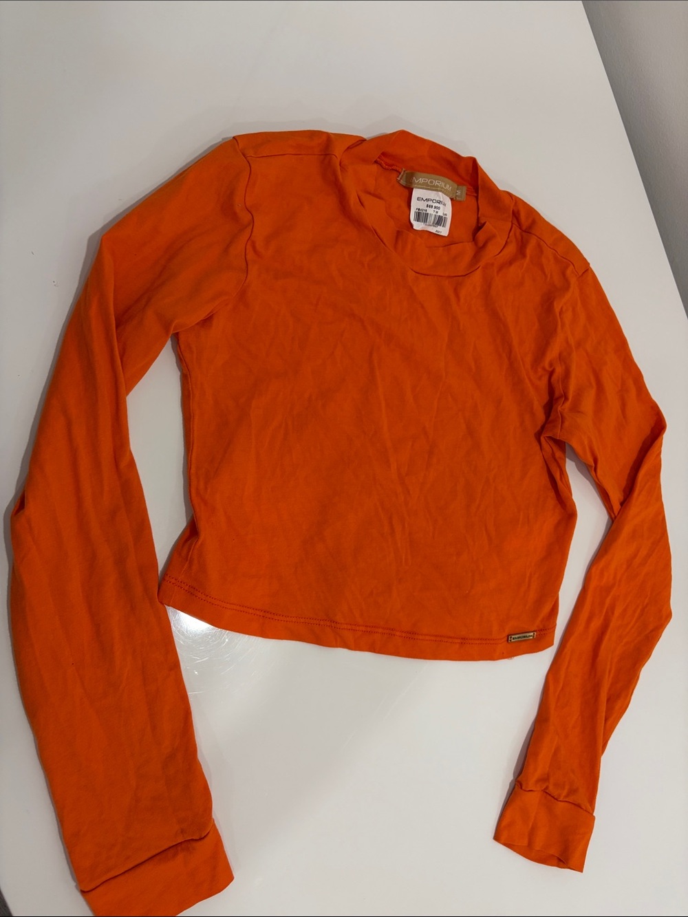 Emporium Orange Long-Sleeve Crop Tee